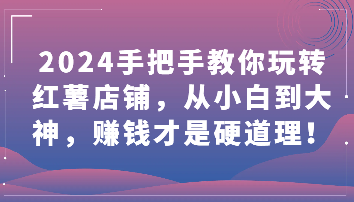 2024手把手教你玩转红薯店铺，从小白到大神，赚钱才是硬道理！-天天资源网