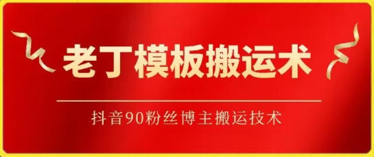 老丁模板搬运术：抖音90万粉丝博主搬运技术-天天资源网