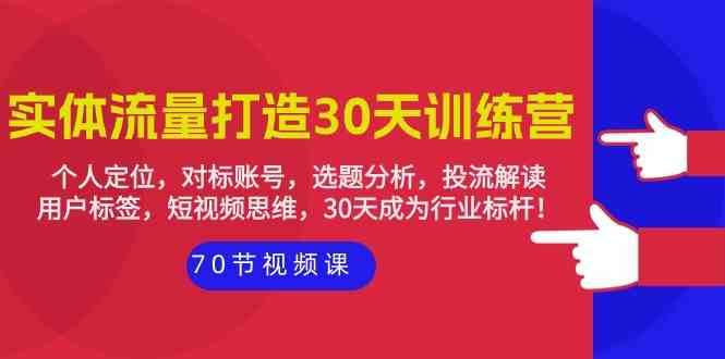 （9782期）实体-流量打造-30天训练营：个人定位，对标账号，选题分析，投流解读-70节-天天资源网