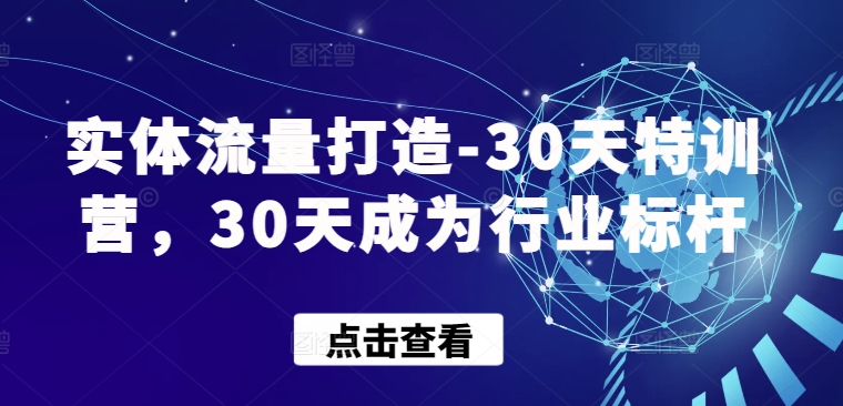 实体流量打造-30天特训营，30天成为行业标杆-天天资源网