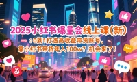 （16989期）2025小红书爆量会线上课(新) ：0到1打造高收益带货账号，靠小红书带货年入100w？机会来了！-天天资源网