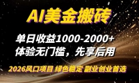 （16972期）AI美金搬砖，单日收益1000-2000+，2025风口项目，可以副业，可以全职，可以工作室放大-天天资源网