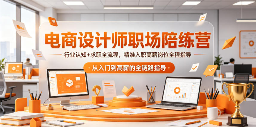电商设计师职场陪练营，行业认知+求职全流程，精准入职高薪岗位全程指导-天天资源网