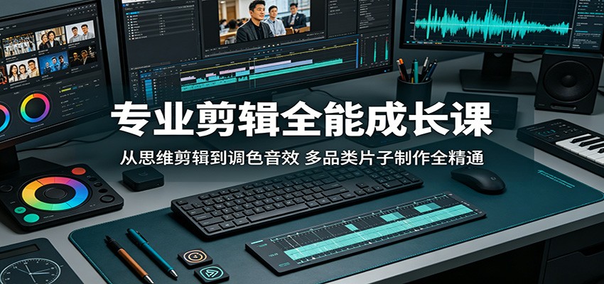 专业剪辑全能成长课：从思维剪辑到调色音效，多品类片子制作全精通-天天资源网