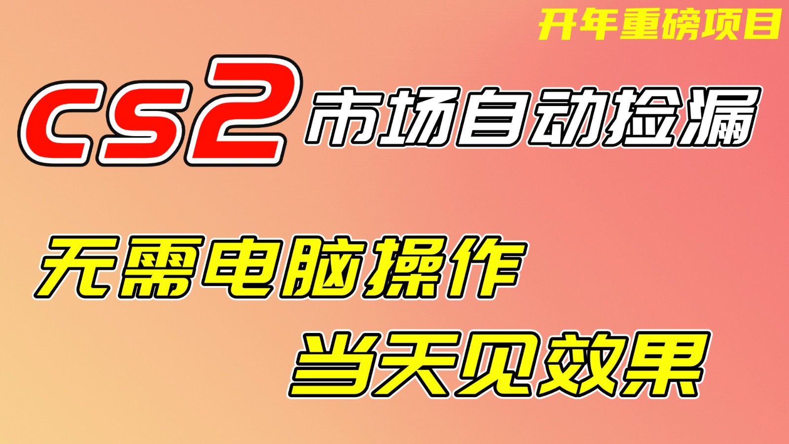 CS2市场挂机项，无需电脑操作，无需进入游戏，当天见效果，支持任何形式验证 - 我爱天空资源网