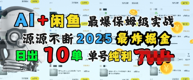 AI搞钱闲鱼最爆保姆级实战，纯靠转介绍日出10单纯利1k-天天资源网