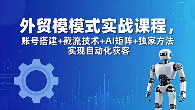 外贸新模式实战课程-更新5月，账号搭建+截流技术+AI矩阵+独家方法实现自动化获客-天天资源网