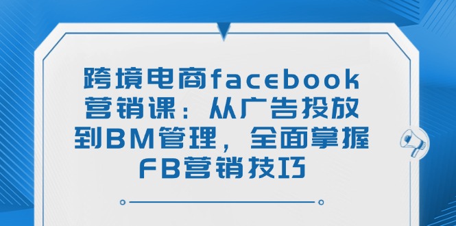（14314期）跨境电商facebook营销课：从广告投放到BM管理，全面掌握FB营销技巧-天天资源网