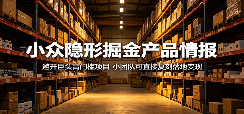 小众隐形掘金产品情报：避开巨头高门槛项目，小团队可直接复刻落地变现-天天资源网