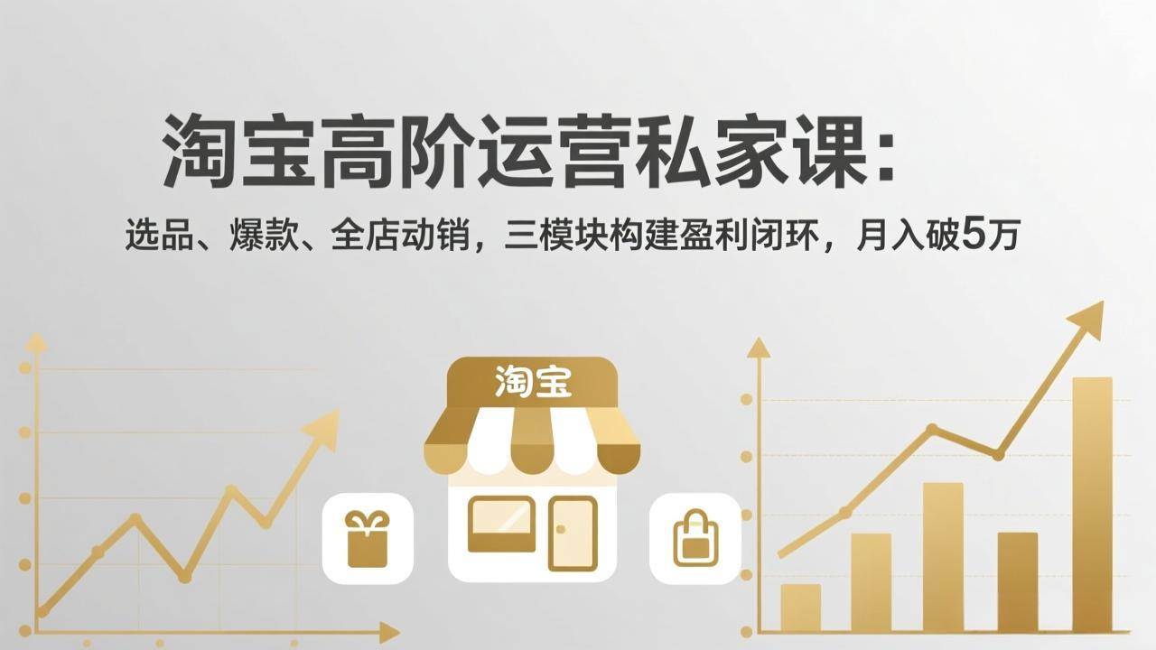 （17944期）淘宝高阶运营私家课（更新26年4月）：选品、爆款、全店动销，三模块构建盈利闭环，月入破5万-天天资源网