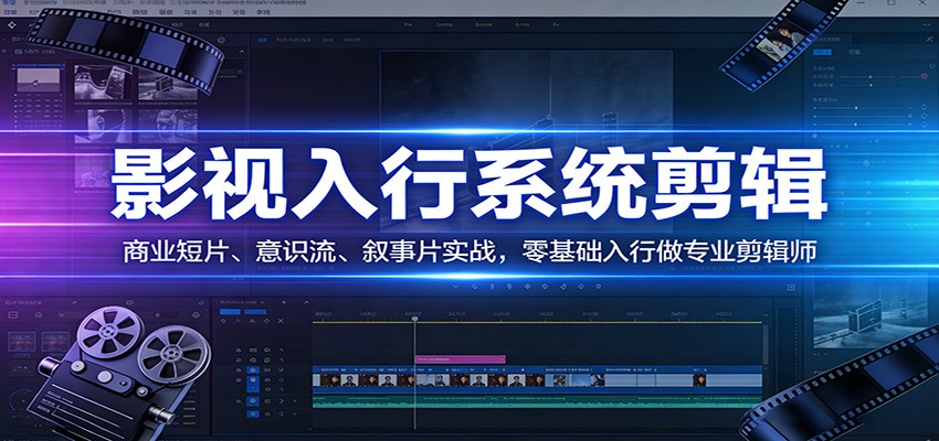 影视系统剪辑，商业短片、意识流、叙事片实战，零基础入行做专业剪辑师-天天资源网