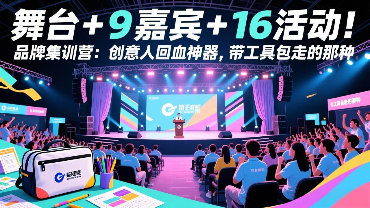 （17413期）舞台 + 9 嘉宾 + 16 活动！品牌集训营：创意人回血神器，带工具包走的那种-天天资源网