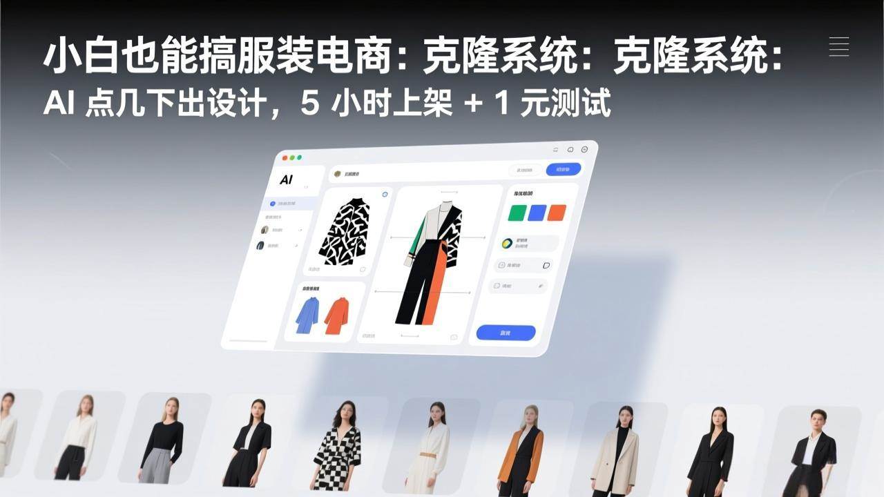 （17411期）小白也能搞服装电商：克隆系统：AI 点几下出设计，5 小时上架 + 1 元测试-天天资源网