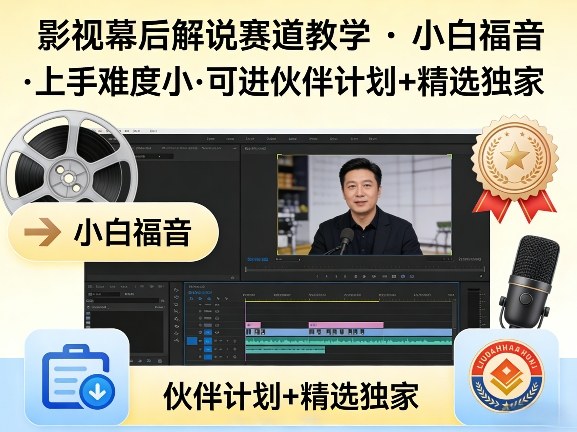 某大佬的影视幕后解说赛道教学，小白福音，上手难度小，可进伙伴计划+精选独家-天天资源网