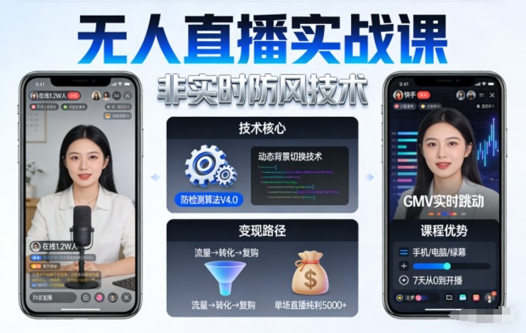 宝子哥无人直播实战课，非实时防风技术，聚焦抖音快手等平台直播带货，轻松开启直播变现之路(更新2026年5月10日)-天天资源网