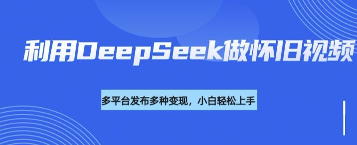 利用DeepSeek做怀旧视频，流量号多渠道变现能力强-天天资源网