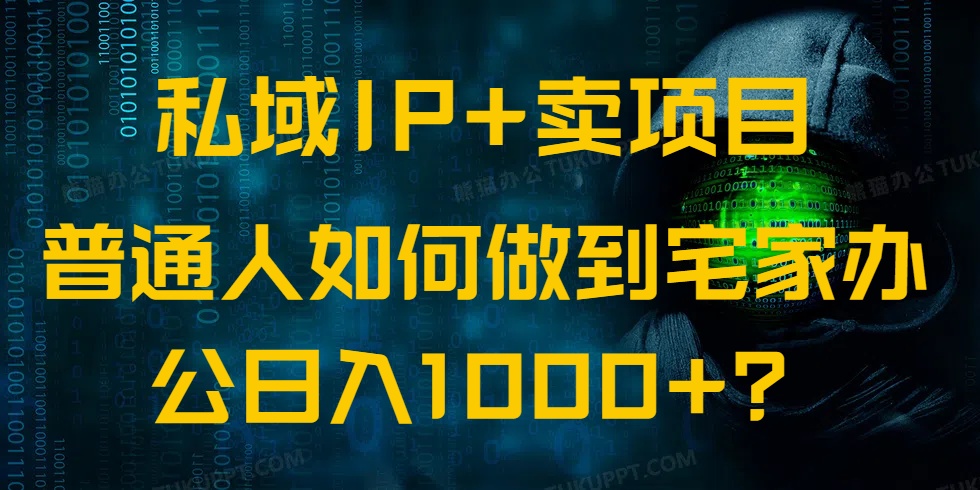 （14400期）私域IP+卖项目，普通人如何做到宅家办公实现日入1000+-天天资源网