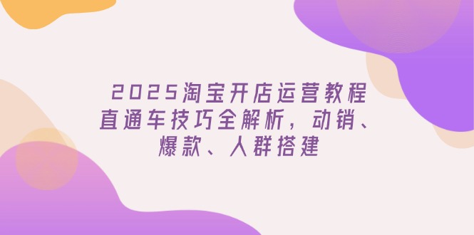 （14389期）2025淘宝开店运营教程更新，直通车技巧全解析，动销、爆款、人群搭建-天天资源网