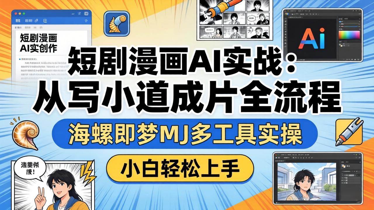 （17945期）短剧漫画AI实战：从写小说到成片全流程，海螺即梦MJ多工具实操，小白轻松上手-天天资源网