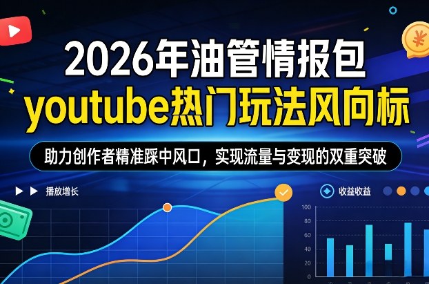 2026年油管情报包，youtube热门玩法风向标，助力创作者精准踩中风口，实现流量与变现的双重突破(更新)-天天资源网
