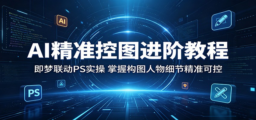 AI精准控图进阶教程：即梦联动PS实操，掌握构图人物细节精准可控-天天资源网