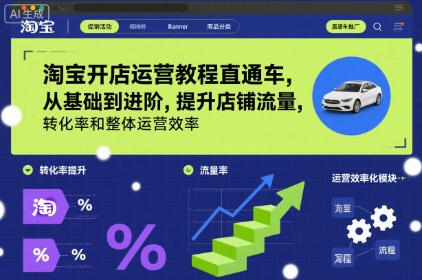 淘宝开店运营教程直通车，从基础到进阶，提升店铺流量，转化率和整体运营效率（更新26年4月10日）-天天资源网