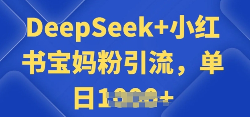 用 DeepSeek + 小红书做搬运工，每天 2 小时，引流宝妈粉月变现过W-天天资源网