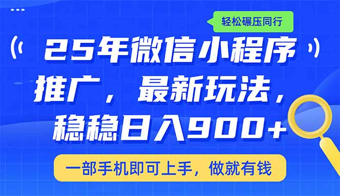 （14411期）25年最新小程序推广教学，稳定日入900+，轻松碾压同行-天天资源网
