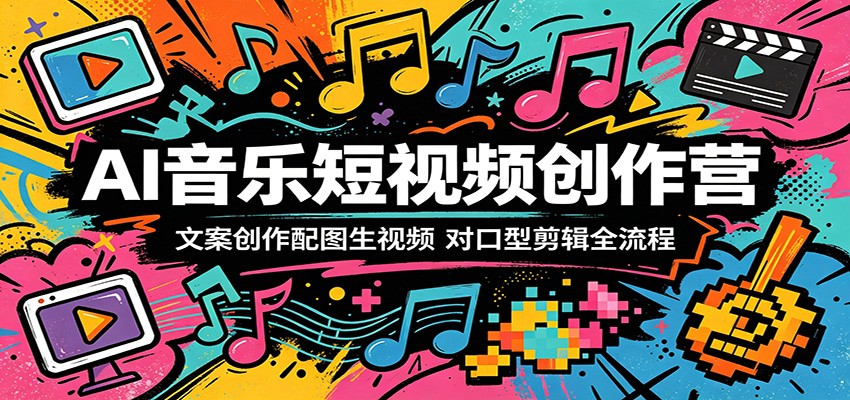 AI音乐短视频创作营：文案创作配图生视频，对口型剪辑全流程-天天资源网