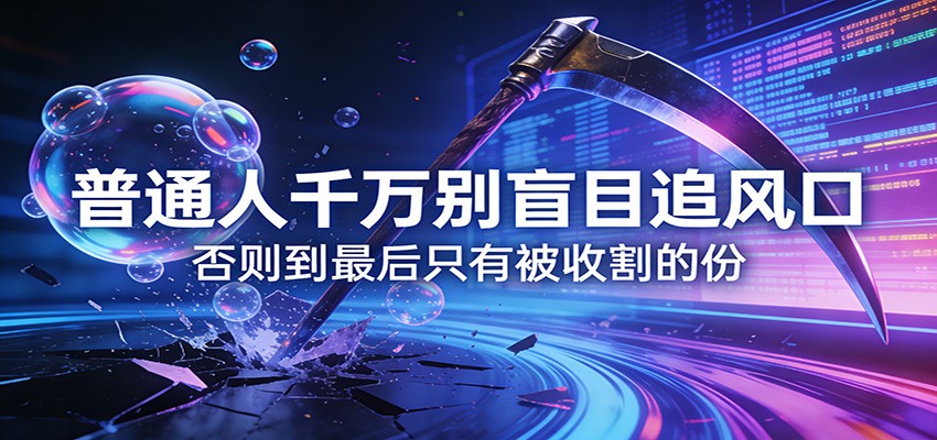 付费文章《通人千万别盲目追风口》否则到最后只有被收割的份-天天资源网