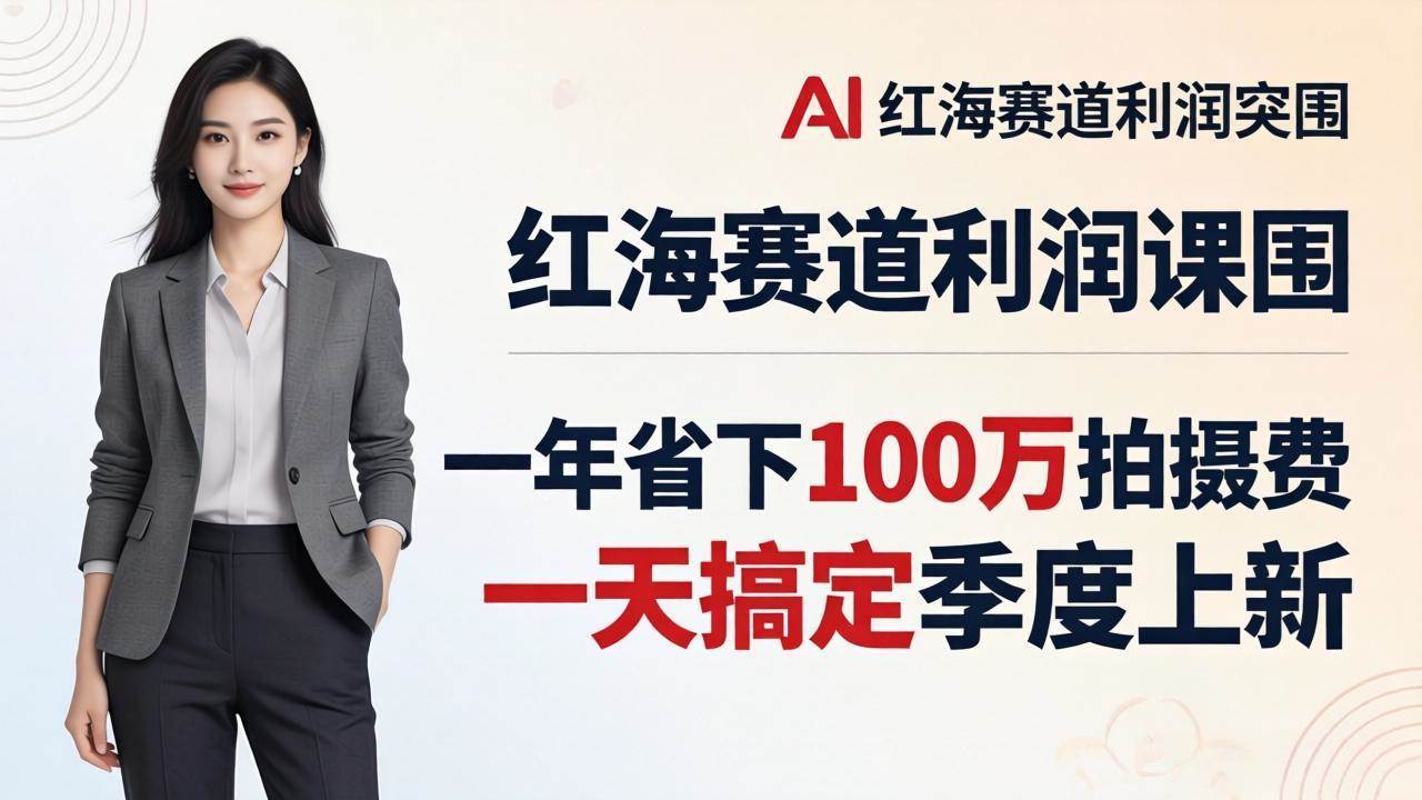 （17884期）服装老板AI模特图课：一年省下100万拍摄费，一天搞定季度上新，红海赛道利润突围-天天资源网