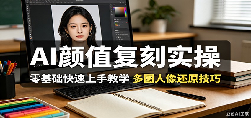 AI颜值复刻实操，零基础快速上手教学，多图人像还原技巧-天天资源网