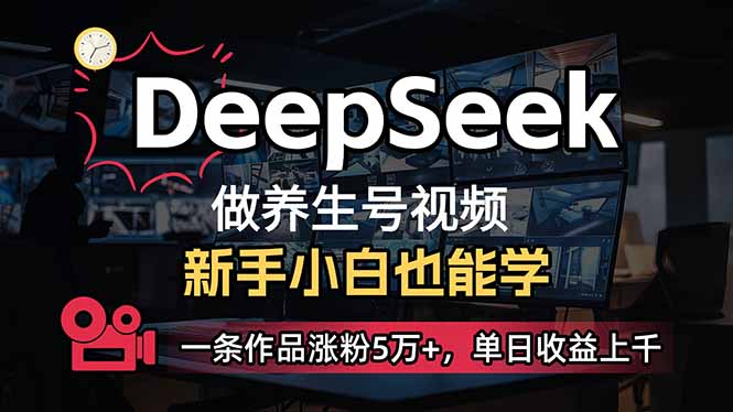 （14270期）小白用DeepSeek做养生号，一条作品涨粉5万+，单日收益上千-天天资源网