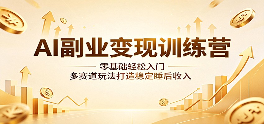 AI副业变现训练营：零基础轻松入门，多赛道玩法打造稳定睡后收入-天天资源网