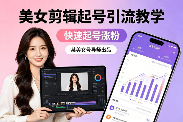 某美女号导师出品：美女剪辑起号引流教学，快速起号涨粉-天天资源网