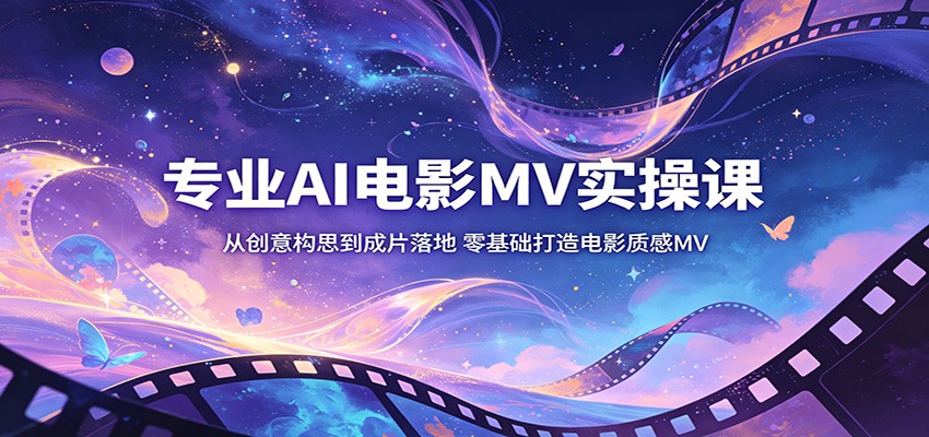 专业AI电影MV实操课：从创意构思到成片落地，零基础打造电影质感MV-天天资源网