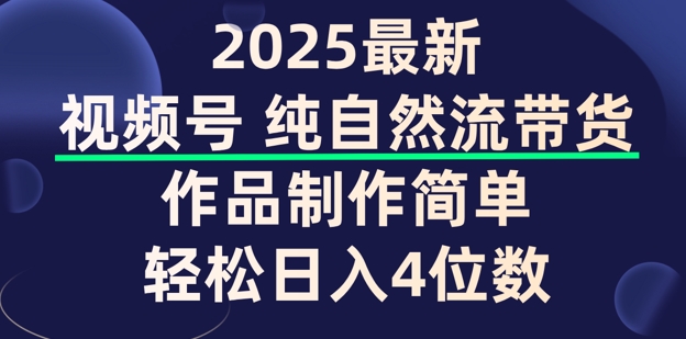 视频号纯自然流带货，作品制作简单，轻松日入4位数，保姆级教程-天天资源网