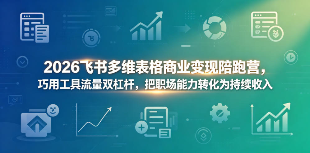 2026飞书多维表格商业变现陪跑营，巧用工具流量双杠杆，把职场能力转化为持续收入-天天资源网