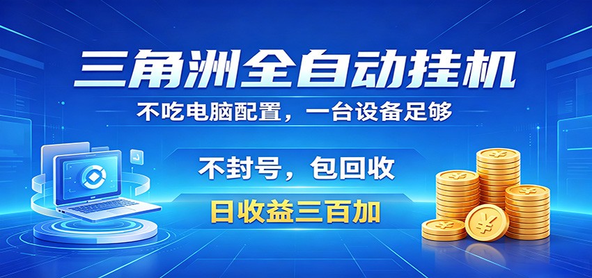 三角洲全自动挂机项目，防封稳账号，日收益300+，收益全程包回收，省心稳赚-天天资源网