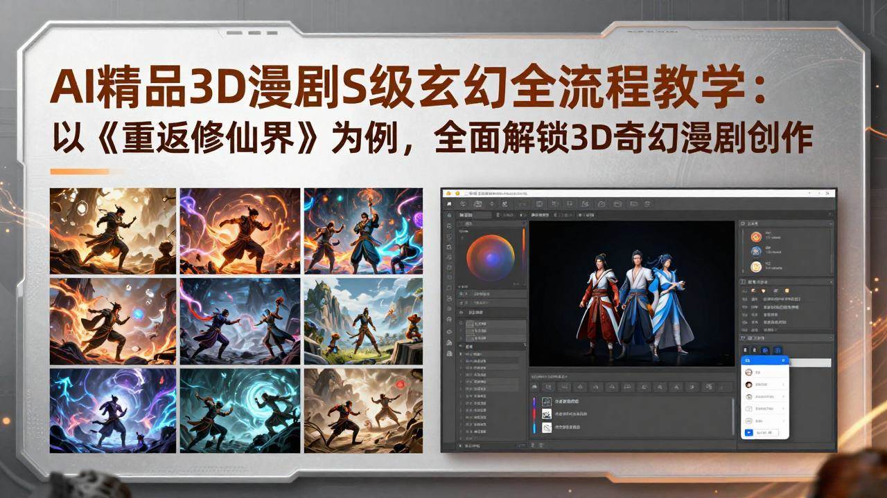 （17882期）AI精品3D漫剧S级玄幻全流程教学：以《重返修仙界》为例，全面解锁3D奇幻漫剧创作-天天资源网