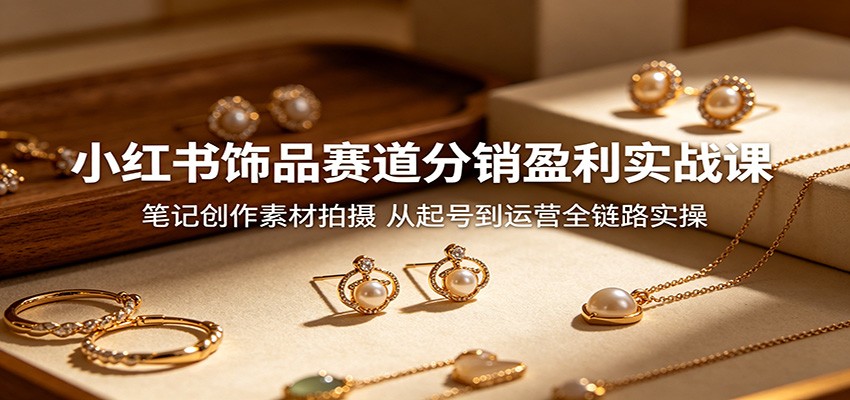 小红书饰品赛道分销盈利实战课：笔记创作素材拍摄，从起号到运营全链路实操-天天资源网
