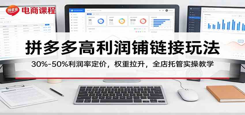 拼多多高利润铺链接玩法：30%–50%利润率定价，权重拉升，全店托管实操教学-天天资源网