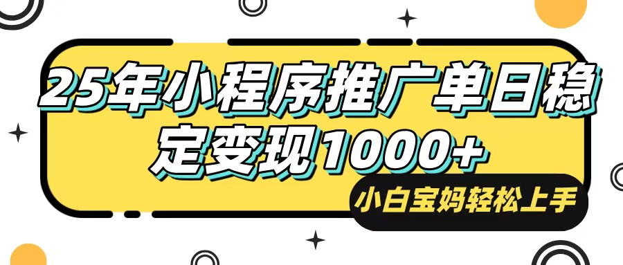 （14298期）25年最新风口，小程序自动推广，，稳定日入1000+，小白轻松上手-天天资源网