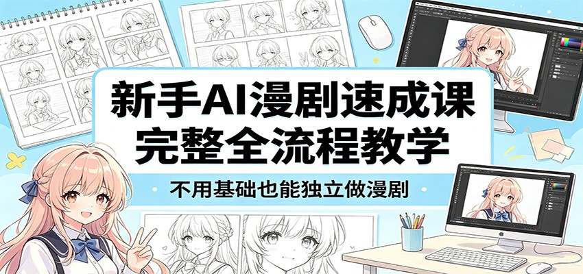 新手AI漫剧速成课：完整全流程教学，不用基础也能独立做漫剧-天天资源网