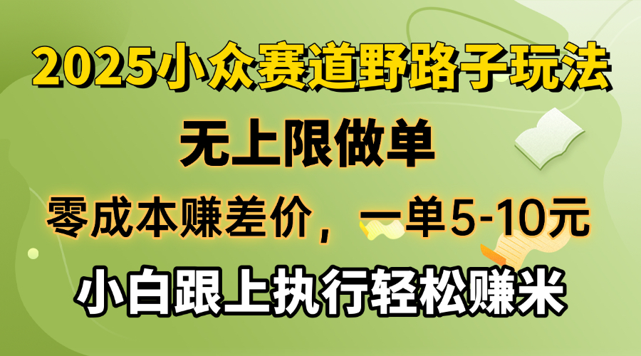 （14356期）零成本赚差价，一单5-10元，无上限做单，2025小众赛道，跟上执行轻松赚米-天天资源网
