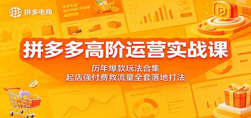 拼多多高阶运营实战课：历年爆款玩法合集，起店强付费救流量全套落地打法-天天资源网